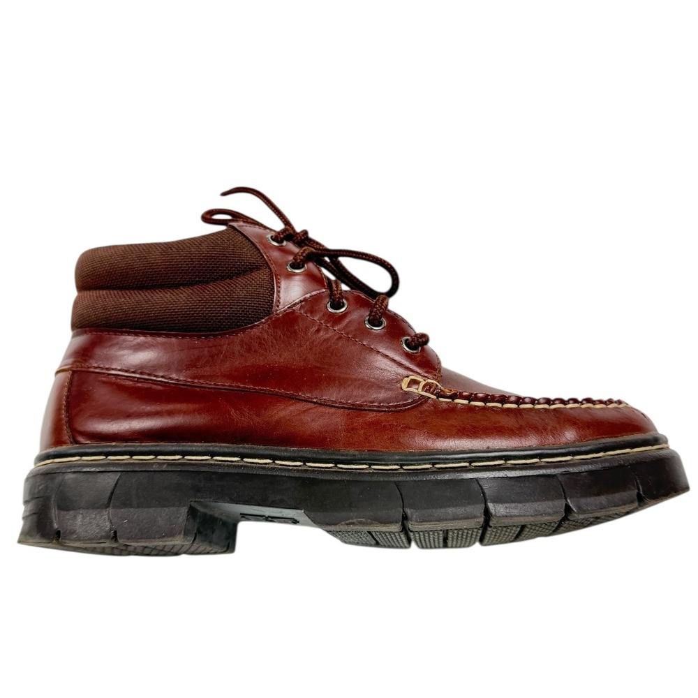 Vintage 90s Maine Woods "Cove" Boots Women's Sz 8 Chunky Lug Sole Hiker Moc‎ Toe